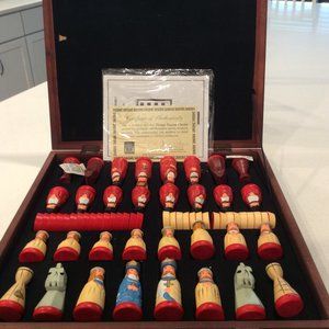 Thomas Pacconi Hand-Carved Chess & Checker set